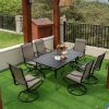 MEOOEM Patio Textilene Swivel Chairs 6PCS Outdoor Dining Chairs with Mesh Fabric Weather Resistant Furniture for Garden Backyard
