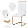 1 table and 4 chairs. Glass dining table with 0.39 "tempered glass tabletop and wooden metal legs. White PUleather high backrest soft padded side chai