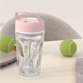 New 550ML Electric GYM Shaker Bottle Built-in Lithium Battery Outdoor Powder Shaker (Color: PINK)