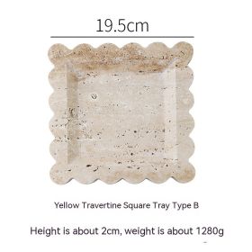 Huangdongshi Decorative Tray Fruit Plate Storage Dining Tray (Option: Square B)